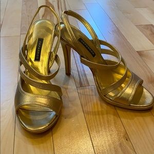 Caparros gold formal sling back strappy heels